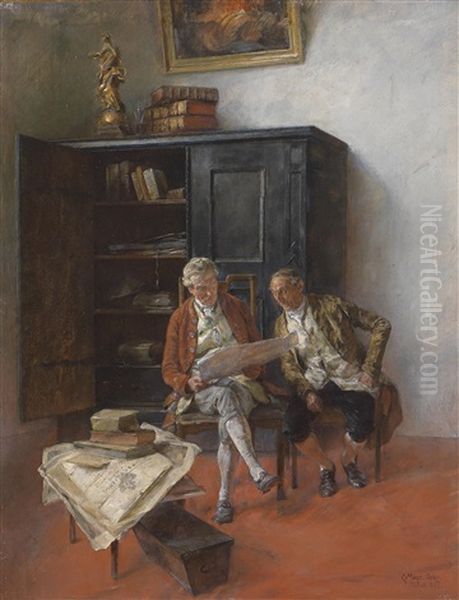 Die Urkunde Oil Painting by Carl Mayr-Graetz