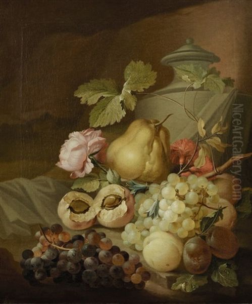 Fruchtestillleben Oil Painting by Johann Nepomuk Mayrhofer