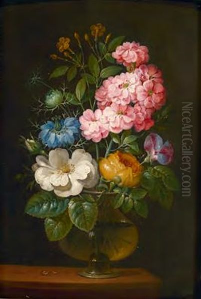 Blumenstillleben Oil Painting by Johann Nepomuk Mayrhofer