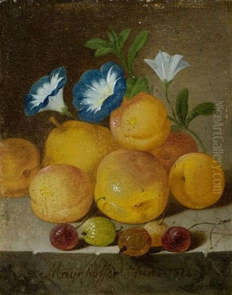 Stilleben Mit Pfirsichen Oil Painting by Johann Nepomuk Mayrhofer