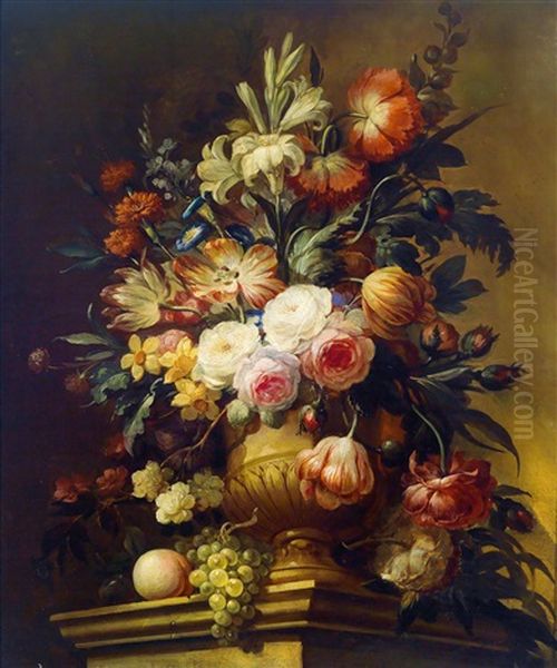 Blumenstillleben Oil Painting by Johann Nepomuk Mayrhofer