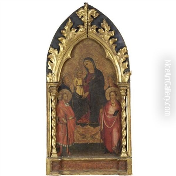 Madonna Col Bambino E Santi Oil Painting by Tommaso del Mazza (Master of Santa Verdiana)