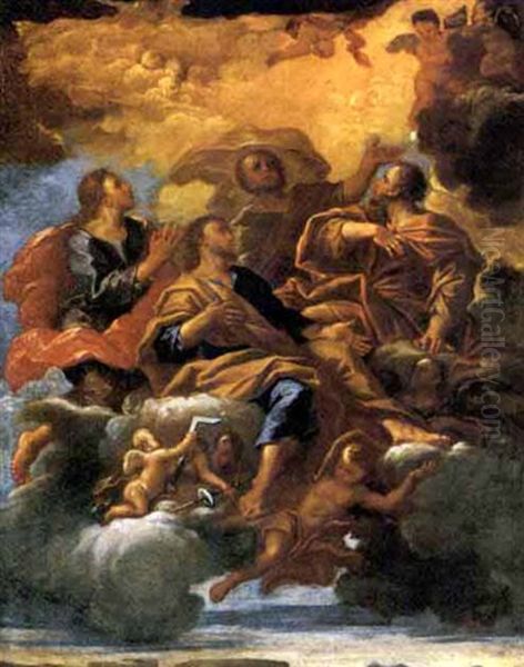 I Santi Quattro Coronati In Gloria Oil Painting by Ludovico Mazzanti