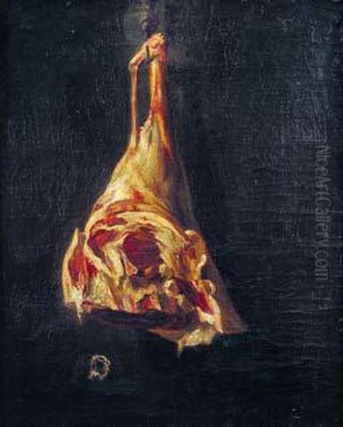 Un Gigot Oil Painting by Jacques Bertaux