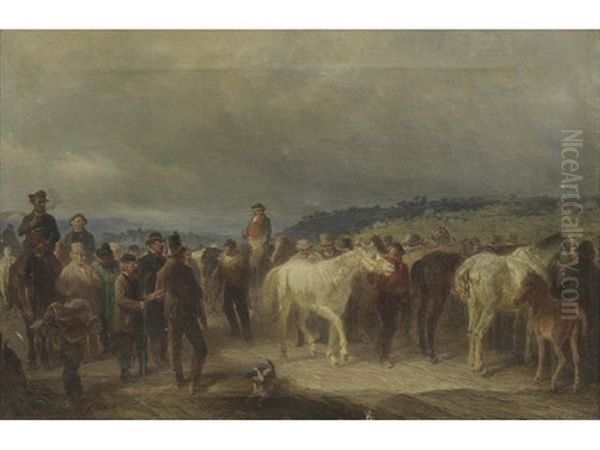 The Horse Fair Oil Painting by Giuseppe Mazzola