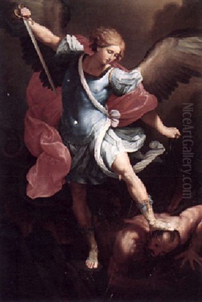 The Archangel Michael Oil Painting by Giuseppe Mazzolini