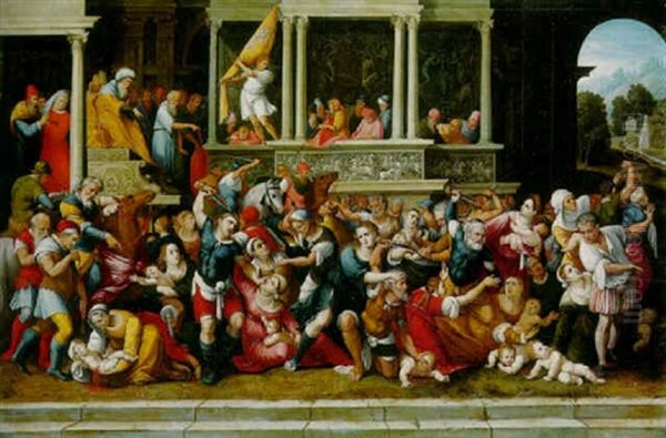 The Massacre Of The Innocents Oil Painting by Ludovico Mazzolino