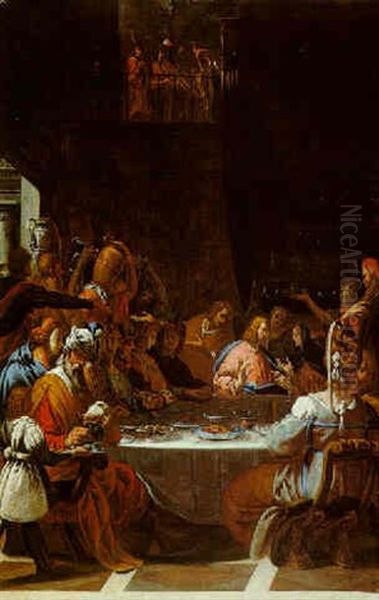 The Marriage At Cana Oil Painting by Pier Francesco (il Morazzone) Mazzuchelli