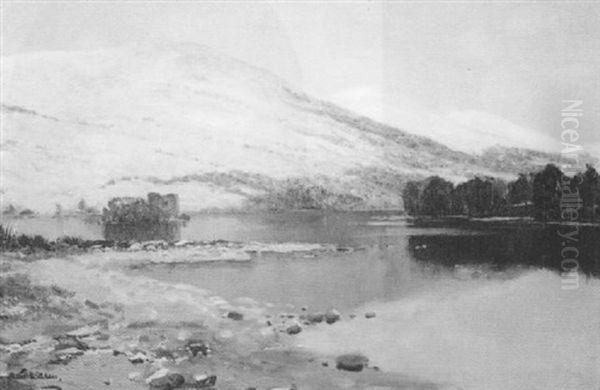 A Loch In Winter Oil Painting by Walter McAdam