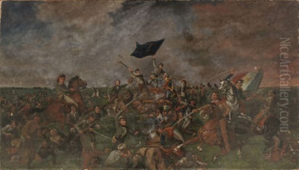 The Battle Of San Jacinto Oil Painting by Harry Arthur McArdle