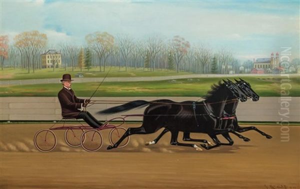 Pair Driving Oil Painting by John McAuliffe