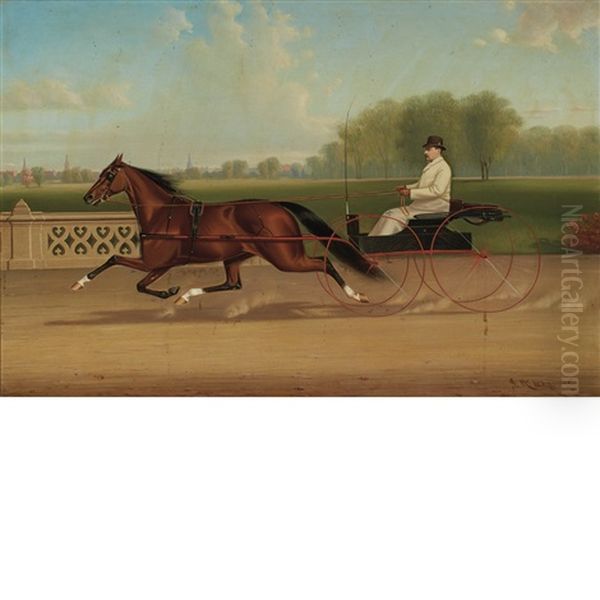 Carriage Ride Through The Park Oil Painting by John McAuliffe