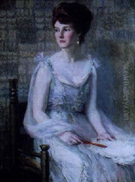 Portrait Of A Beautiful Young Woman (mrs. Adolphe Wenzell?) Oil Painting by Clara Taggart Mcchesney