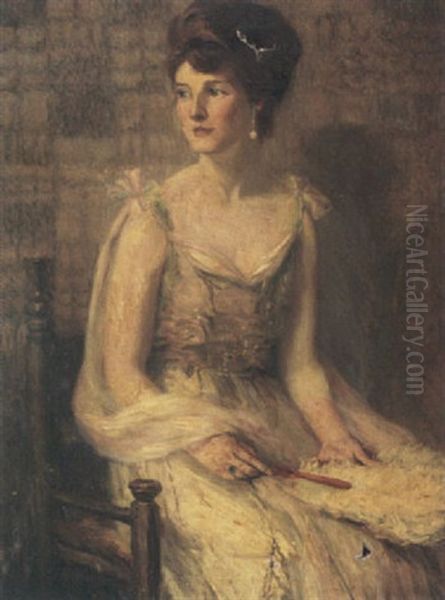 Portrait Of Zillah Thompson Wenzell, New York City Oil Painting by Clara Taggart Mcchesney