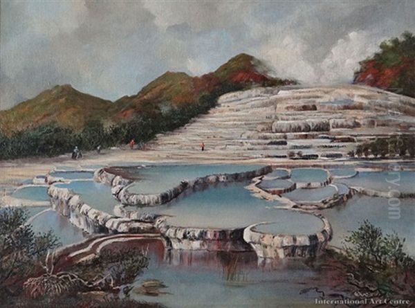 White Terraces Oil Painting by Mary McClellan