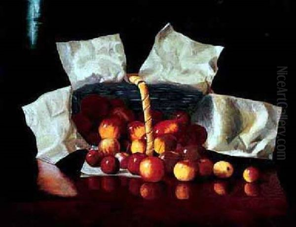 Lady Apples Spilling From A Basket Oil Painting by Alberta Binford McCloskey