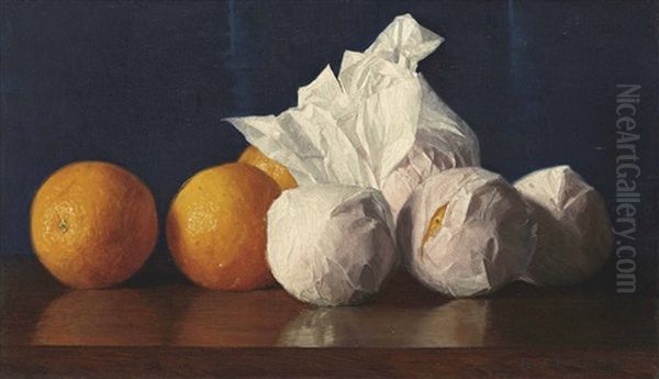 Wrapped Oranges Oil Painting by William J. McCloskey