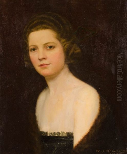 Portrait Of A Young Woman Oil Painting by William J. McCloskey