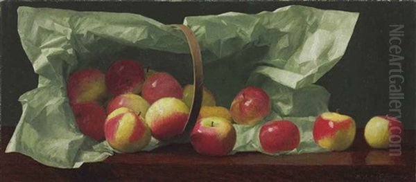 Apples In A Basket Oil Painting by William J. McCloskey