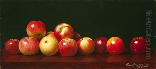 Apples On A Table Oil Painting by William J. McCloskey