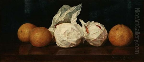 Florida Oranges, Still Life Oil Painting by William J. McCloskey