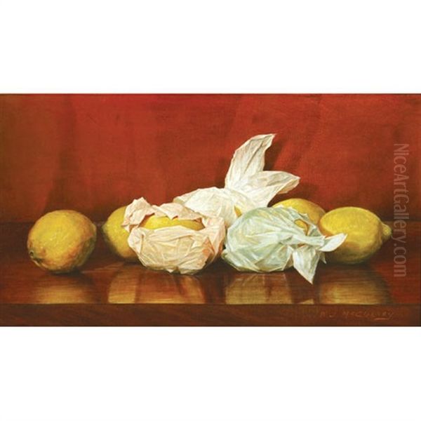 Wrapped Lemons Oil Painting by William J. McCloskey