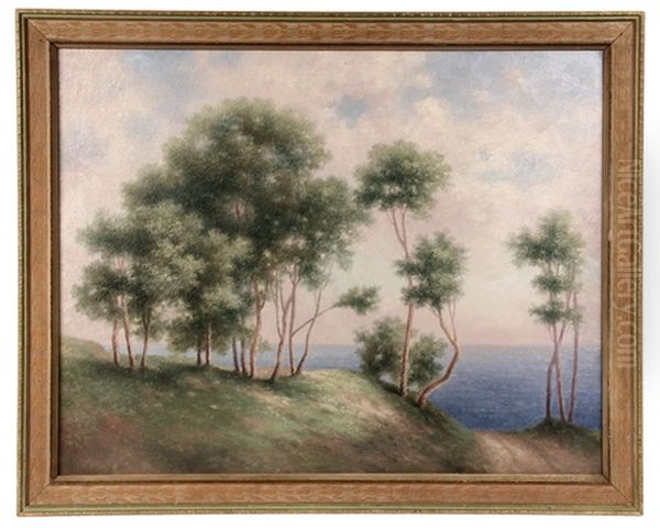 Trees By The Sea Oil Painting by George Mcconnell