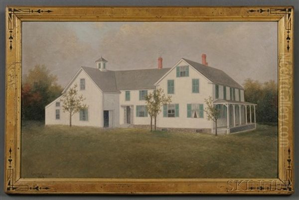 Portrait Of A House With Green Shutters Oil Painting by George Mcconnell