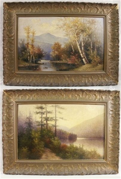 New Hampshire Landscape (+ Another; Pair) Oil Painting by George Mcconnell