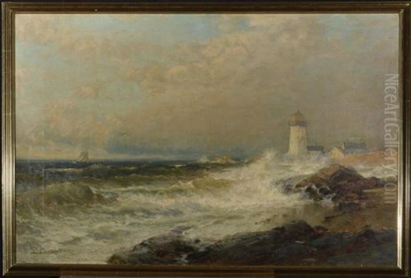 Lighthouse Seascape Oil Painting by George Herbert McCord