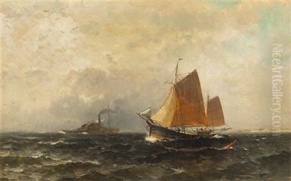 Passing Steamer Oil Painting by George Herbert McCord