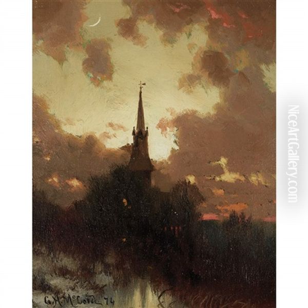 The Church Spire, Twilight Oil Painting by George Herbert McCord