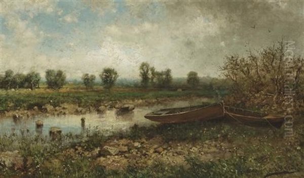 Rowboats Along The Shore Oil Painting by George Herbert McCord