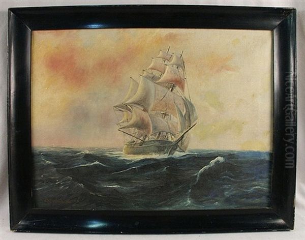 Ship In Full Sail Oil Painting by George Herbert McCord