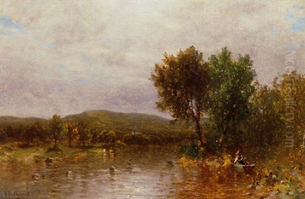 Autumn Boating Oil Painting by George Herbert McCord