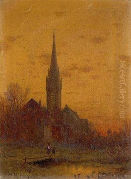 Sunset Oil Painting by George Herbert McCord