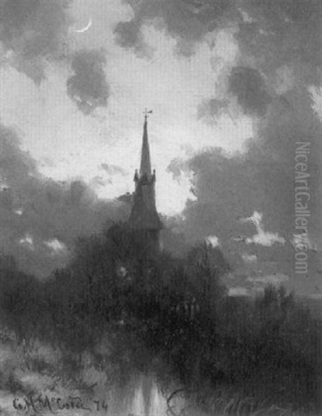 The Church Spire, Twilight Oil Painting by George Herbert McCord