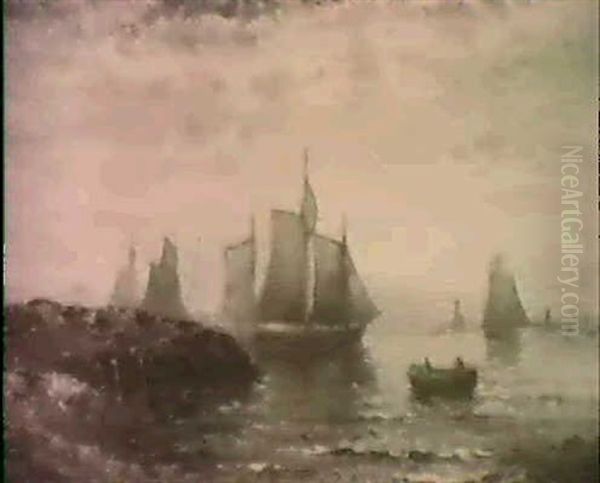 Harbor Scene Oil Painting by George Herbert McCord