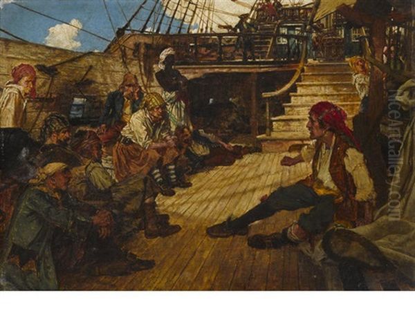 A Pirates Discussion Oil Painting by Arthur David Mccormick