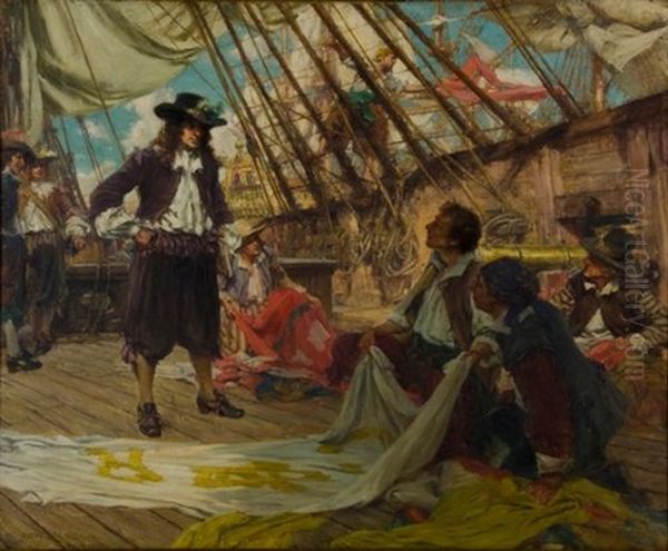 Samuel Pepys On Board Ship, May 13th Oil Painting by Arthur David Mccormick