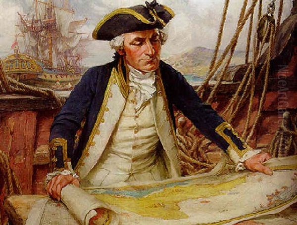 Captain Cook Oil Painting by Arthur David Mccormick