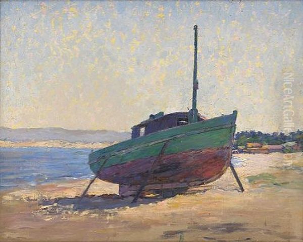 A Boat In For Repairs Oil Painting by M. Evelyn McCormick