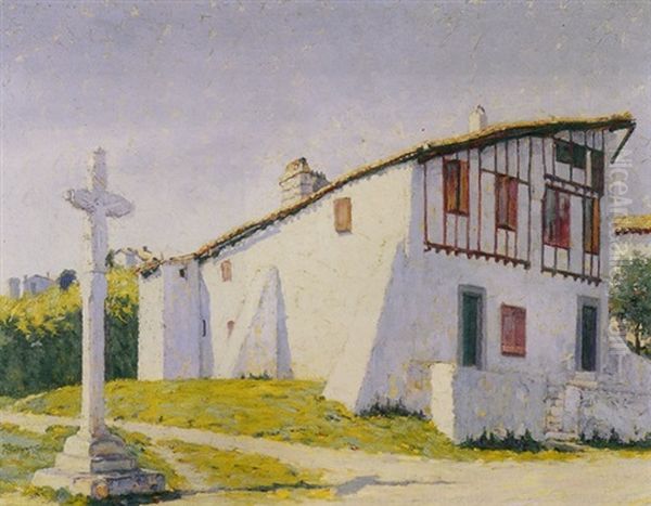 Bisque House, St. Jean De Luz, France Oil Painting by M. Evelyn McCormick