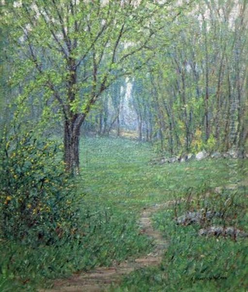 Spring Landscape With Footpath Oil Painting by Samuel Harkness Mccrea