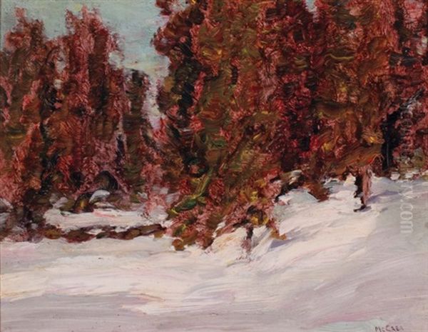 Winter Scene Oil Painting by Samuel Harkness Mccrea