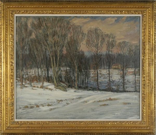 A Winter's Day, Darien, Connecticut Oil Painting by Samuel Harkness Mccrea