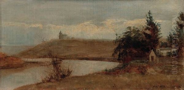 The Maribyrnong River And Malakoff Castle, Melbourne Oil Painting by Frederick McCubbin