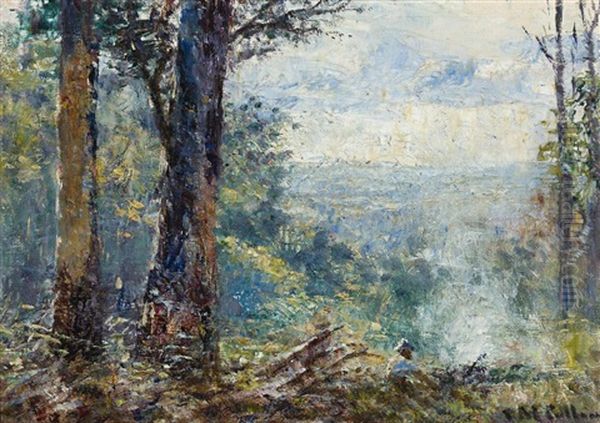 The Campfire, Mount Macedon Oil Painting by Frederick McCubbin