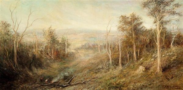 Looking North From Mount Macedon Oil Painting by Frederick McCubbin