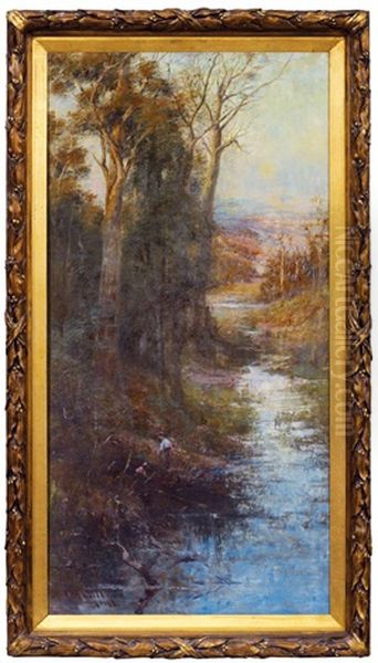 Midsummers Eve Also Known As A Midsummer Eve And A Midsummer's Eve Oil Painting by Frederick McCubbin